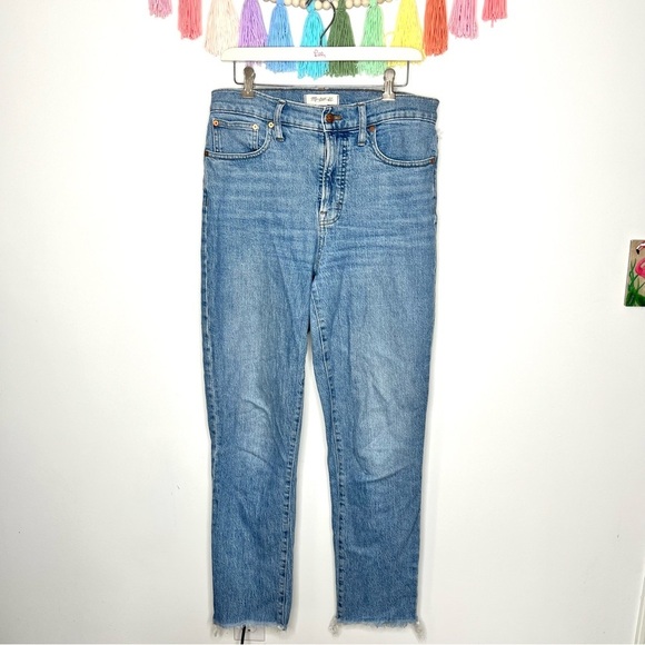 Madewell High Rise Light Wash The Perfect Vintage Jean Frayed Hem Size 29 Tall - Picture 15 of 15